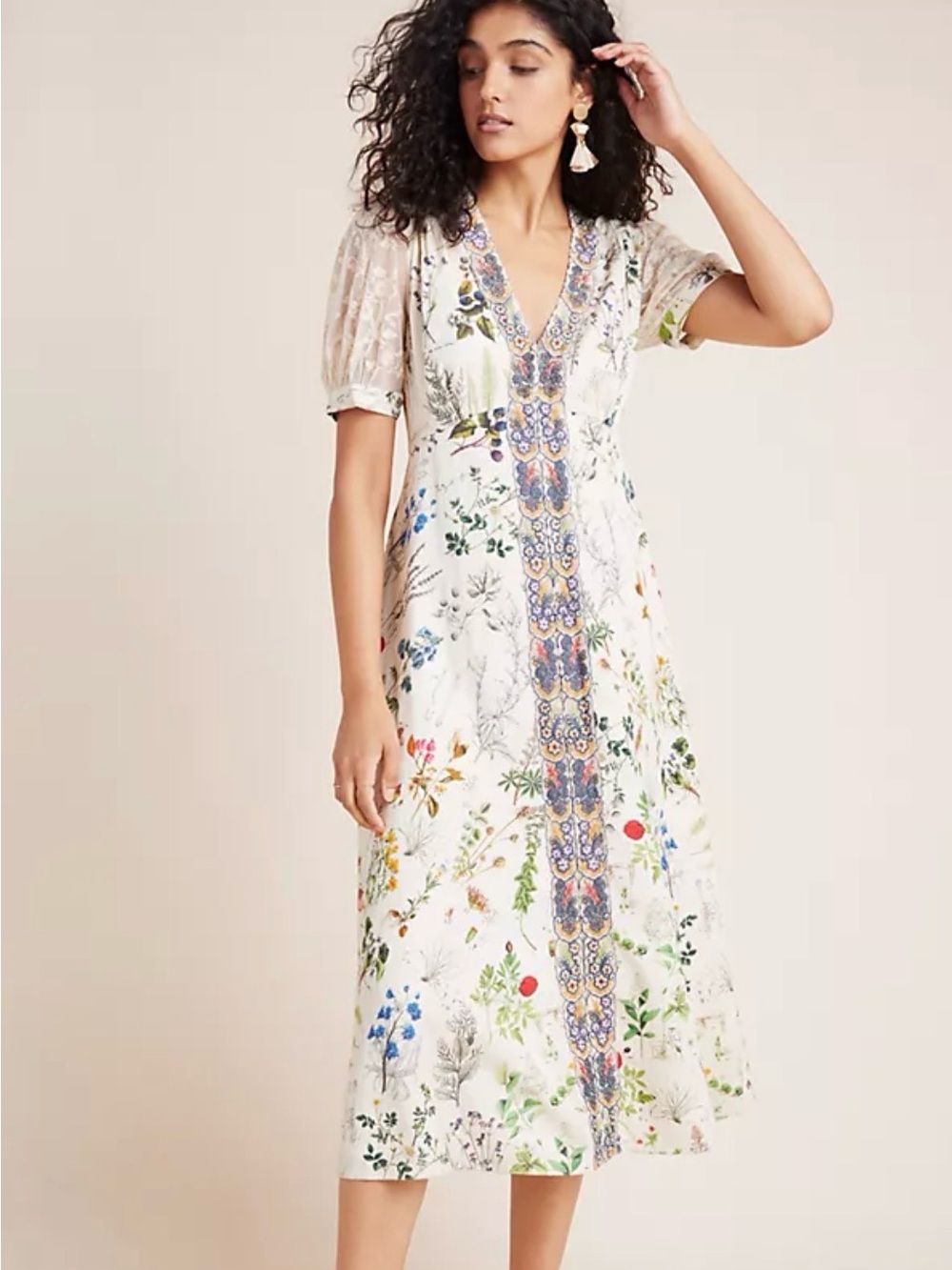 Anthropologie Donna Floral Midi Dress